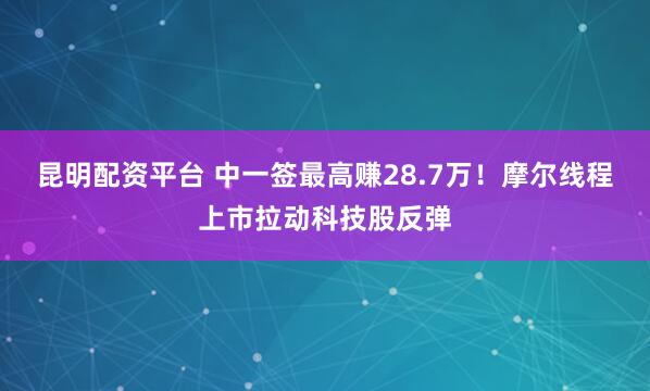 昆明配资平台 中一签最高赚28.7万！摩尔线程上市拉动科技股反弹